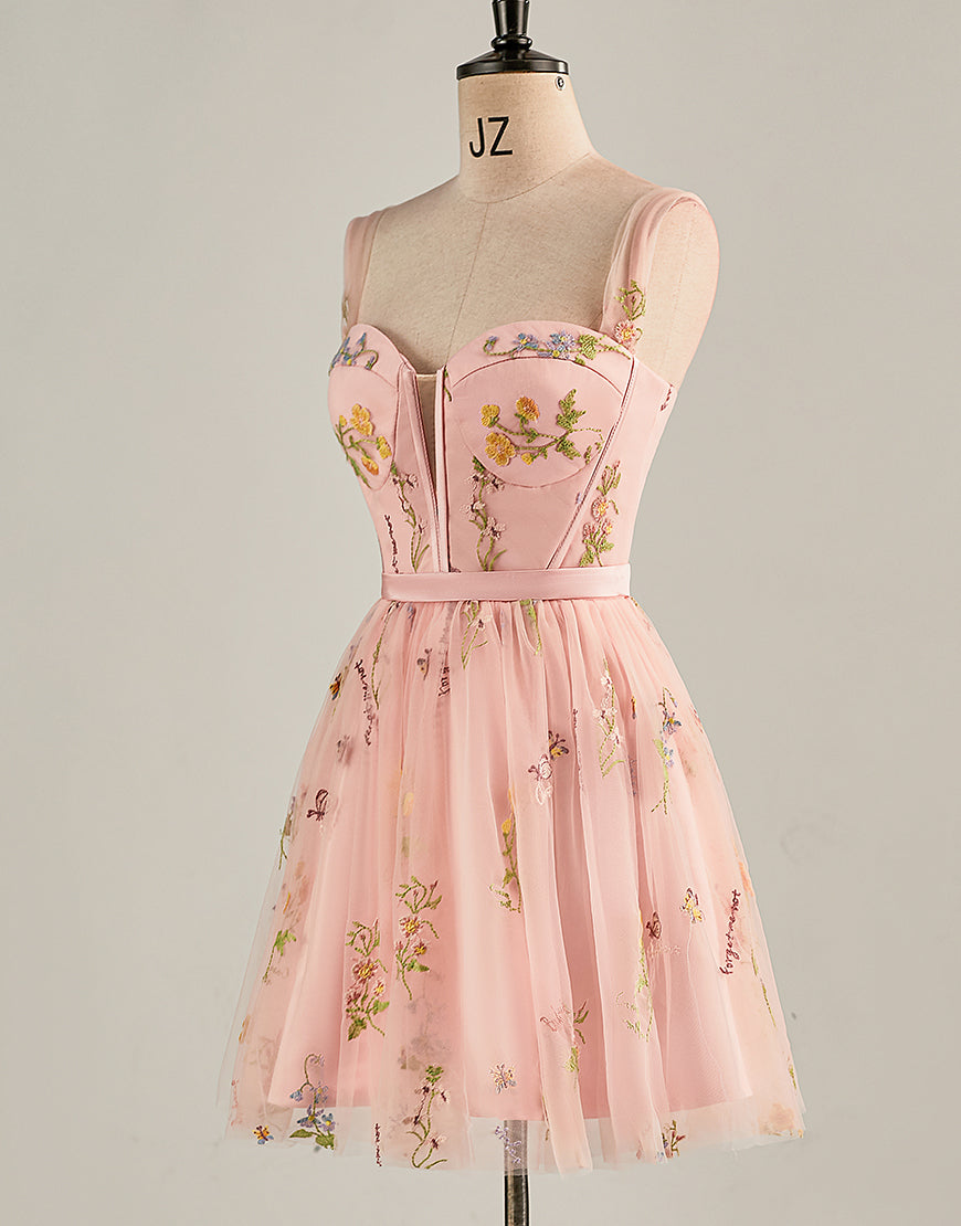 Light Pink Sweetheart Corset Homecoming Dress