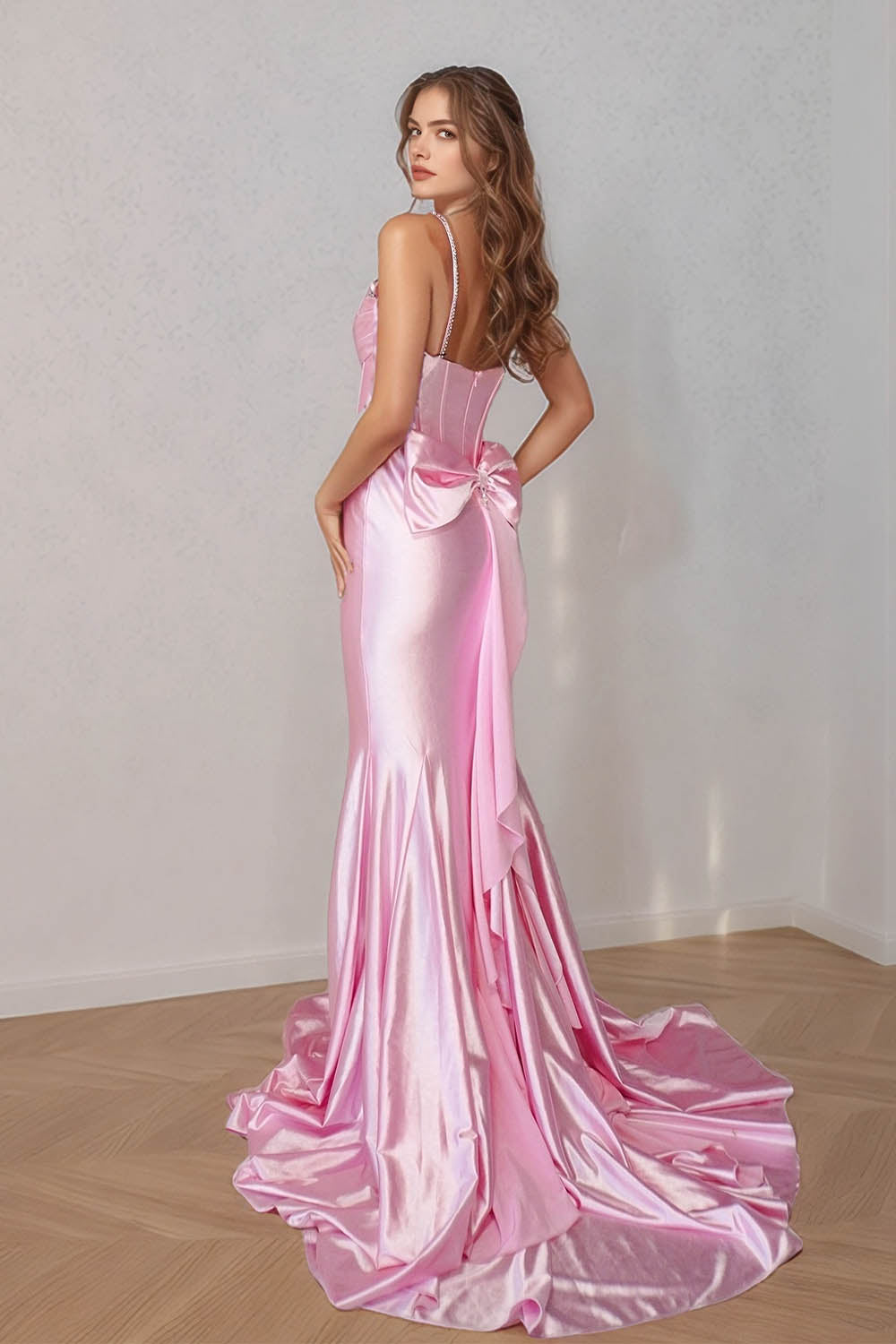 Mermaid Light PInk Prom Dress with Beads
