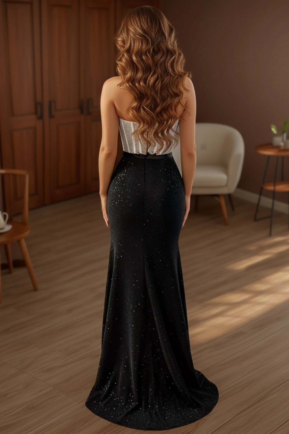 Mermaid Strapless Long Prom Dress With Beading