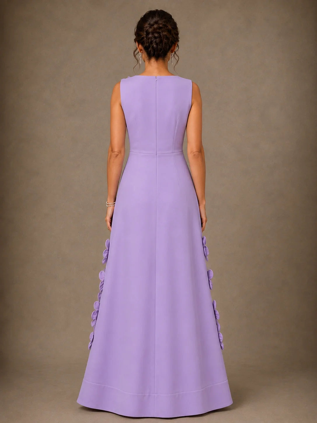 3D Floral Applique A-Line Mother of the Bride Dress