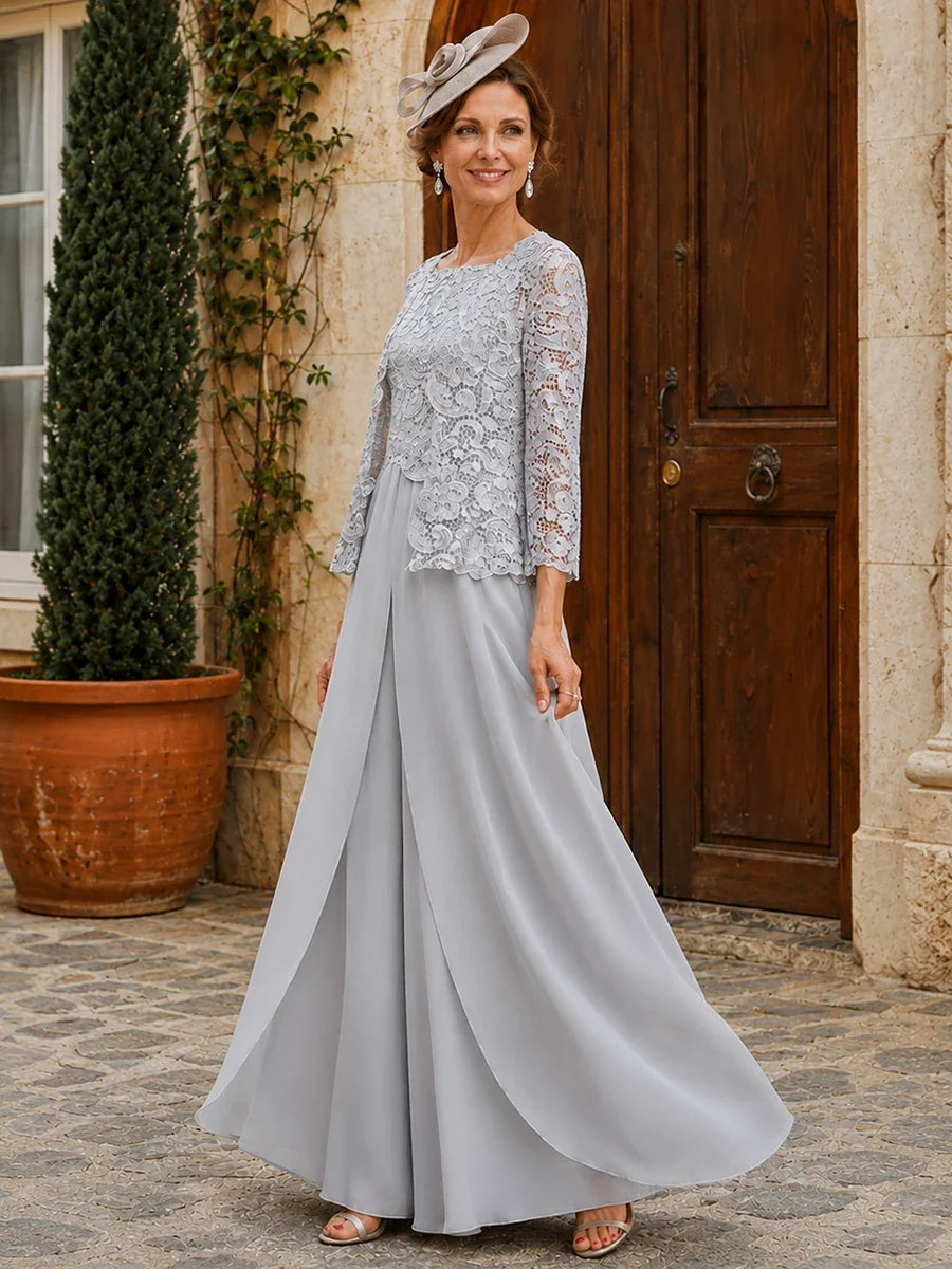 Elegant 3-Piece Chiffon Mother of the Bride Pantsuit with Floral Applique Jacket