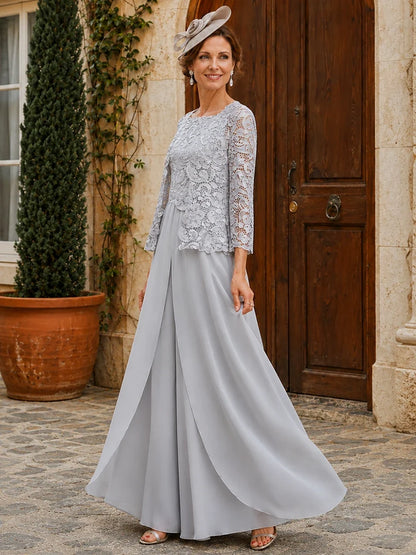 Elegant 3-Piece Chiffon Mother of the Bride Pantsuit with Floral Applique Jacket