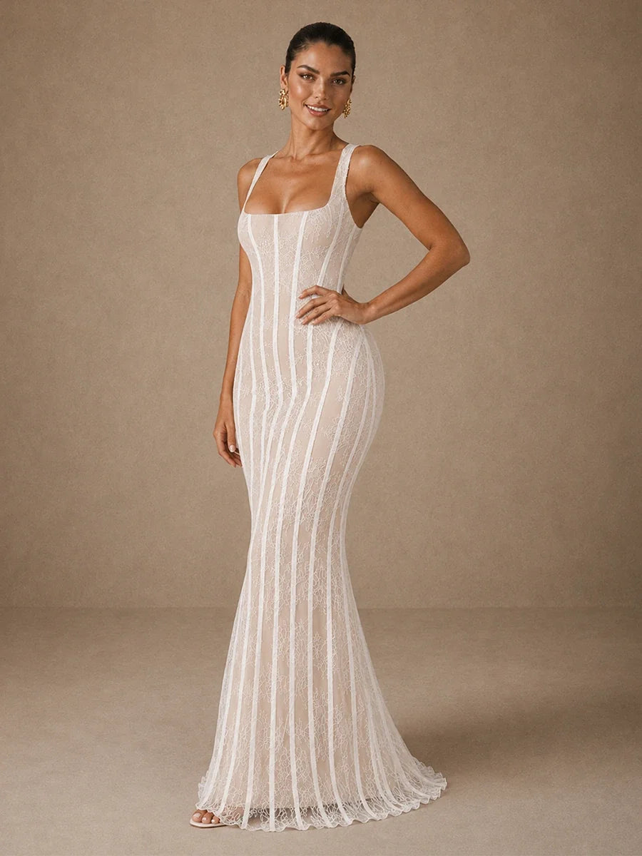 White Lace Mermaid Wedding Dress