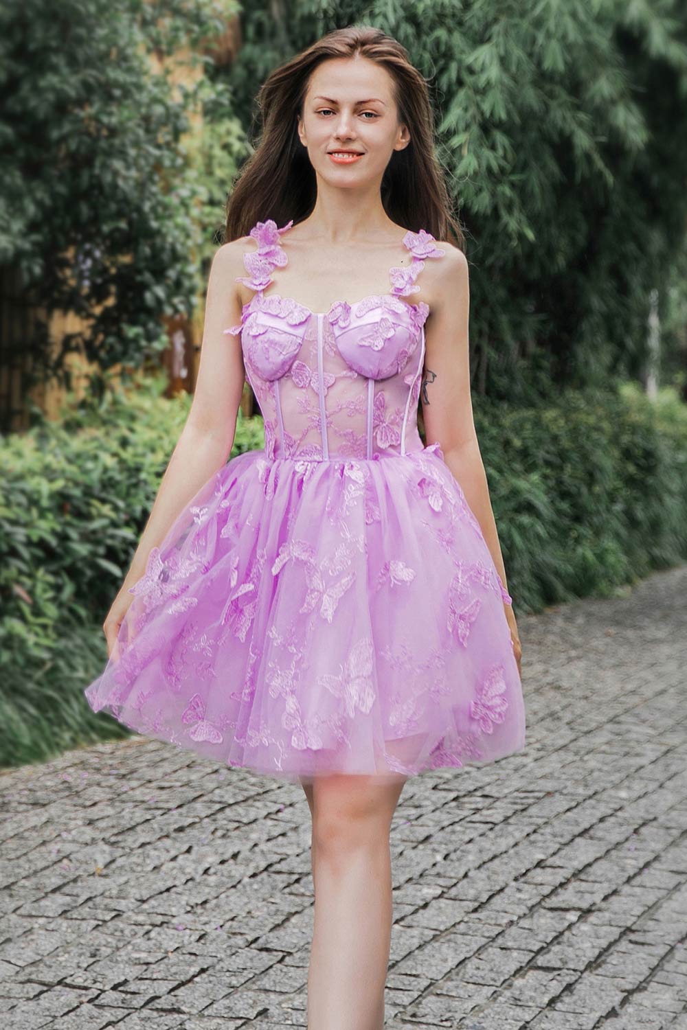 Lilac Corset Homecoming Party Dress