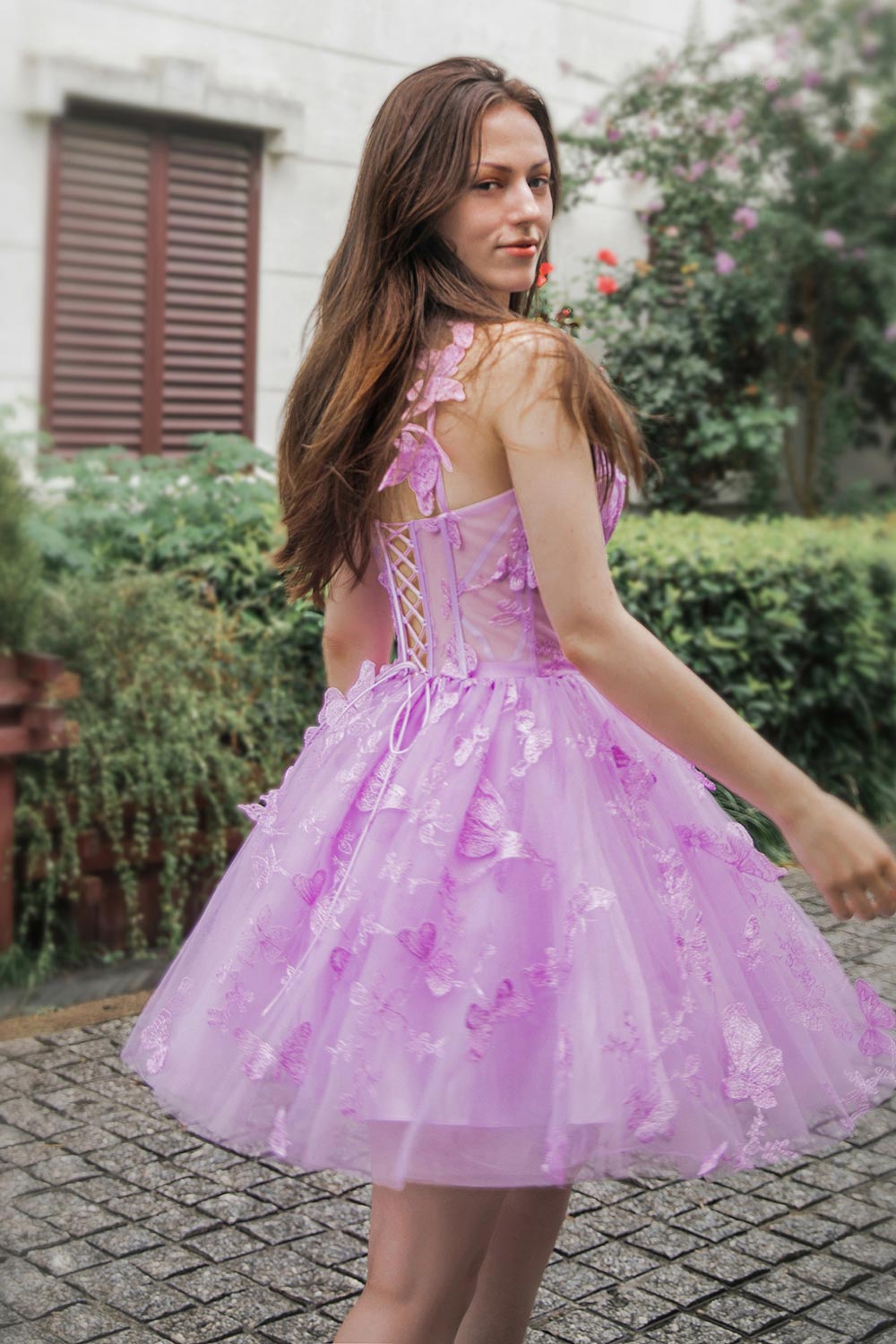 Lilac Corset Homecoming Party Dress