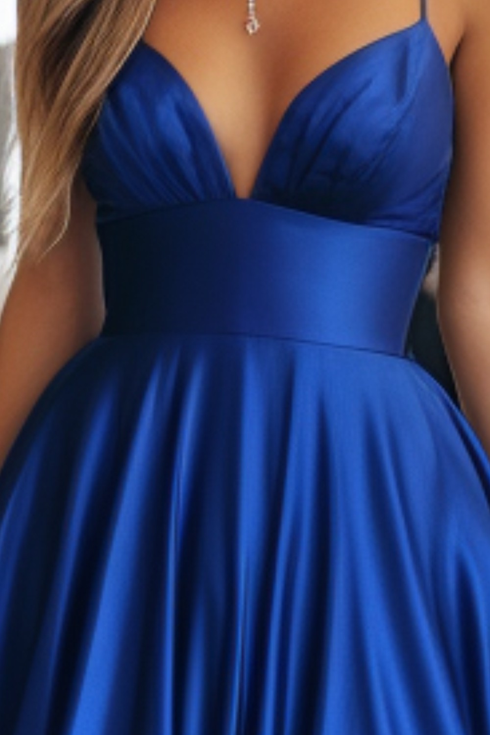 Long Royal Blue Prom Party Dress