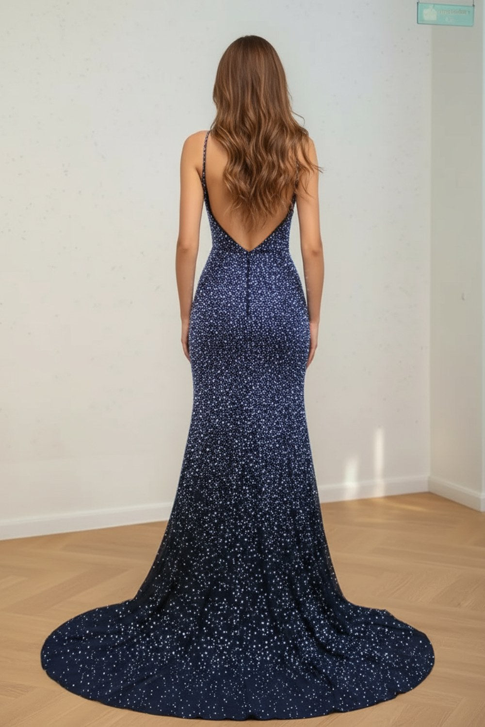 A‑Line Glitter Beaded Prom Dress
