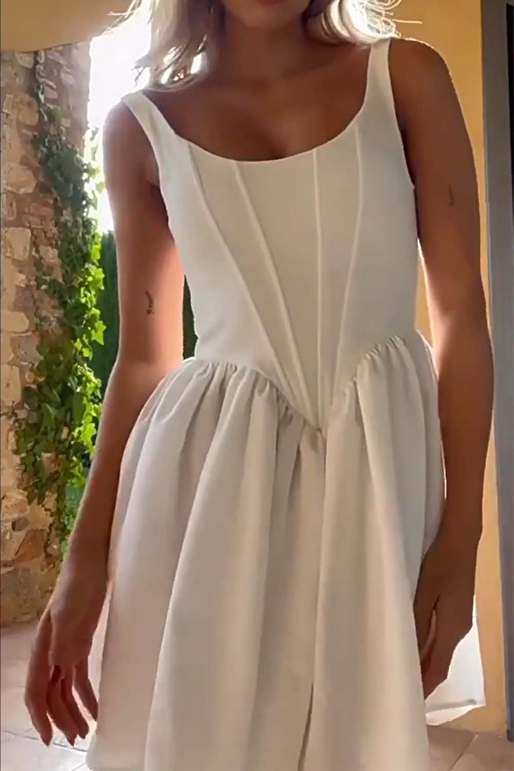 Corset White Short Dress